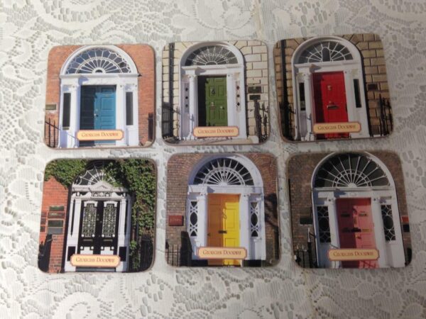 Vintage, 6pc Georgia Doorway Coasters 4in sq