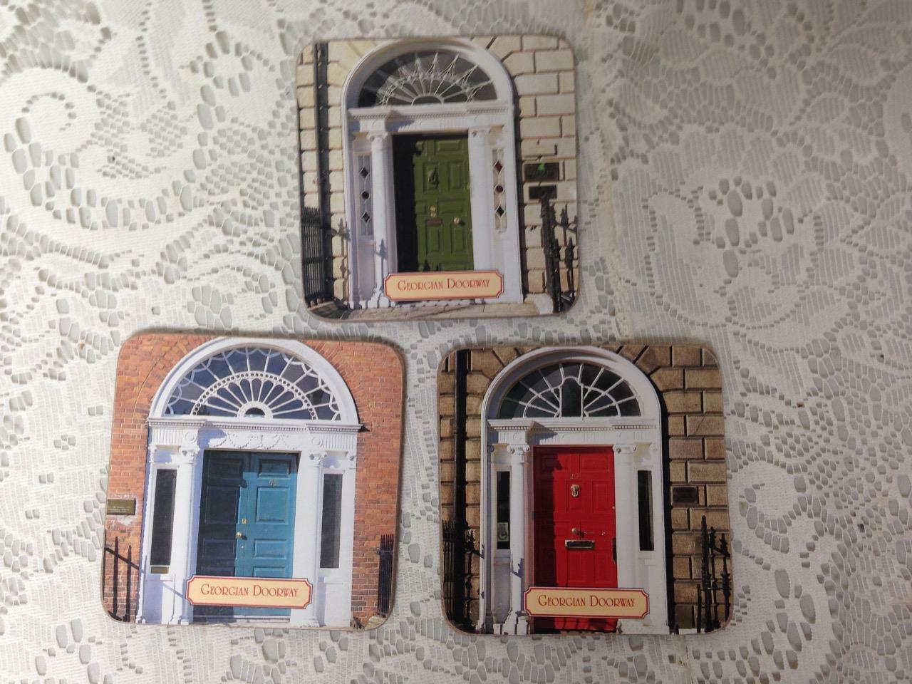 Vintage, 6pc Georgia Doorway Coasters 4in sq