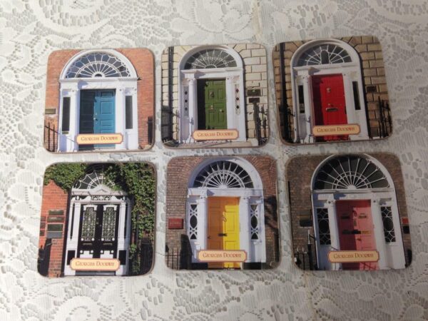 Vintage, 6pc Georgia Doorway Coasters 4in sq