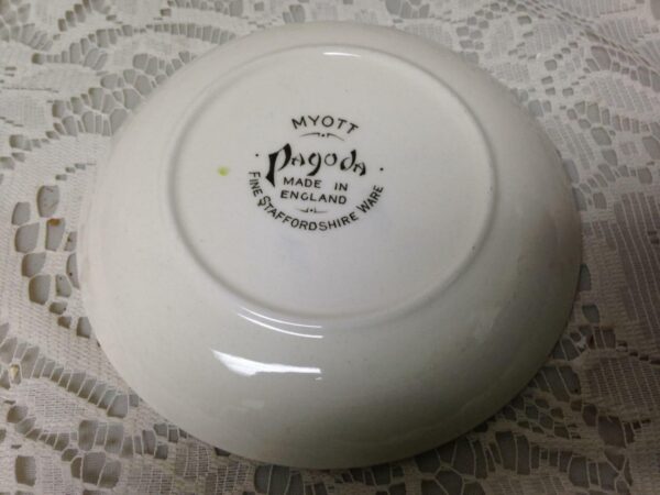 Vintage, Rare, England, Myott Gaudy Willow 2pc Butter Pat 4inD