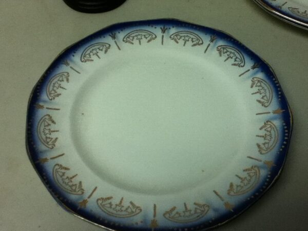 Vintage, Saxon China, Flow Blue, 9.5in Lunch Plate