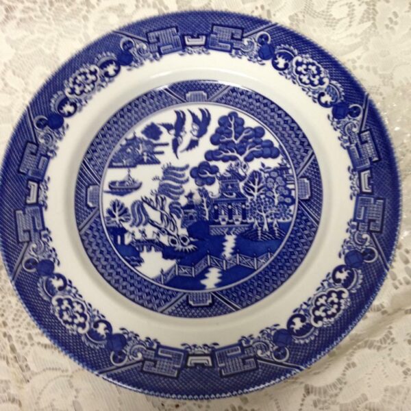Vintage, Blue Willow 2pc Woods & Sons Dinner Plate 10in D