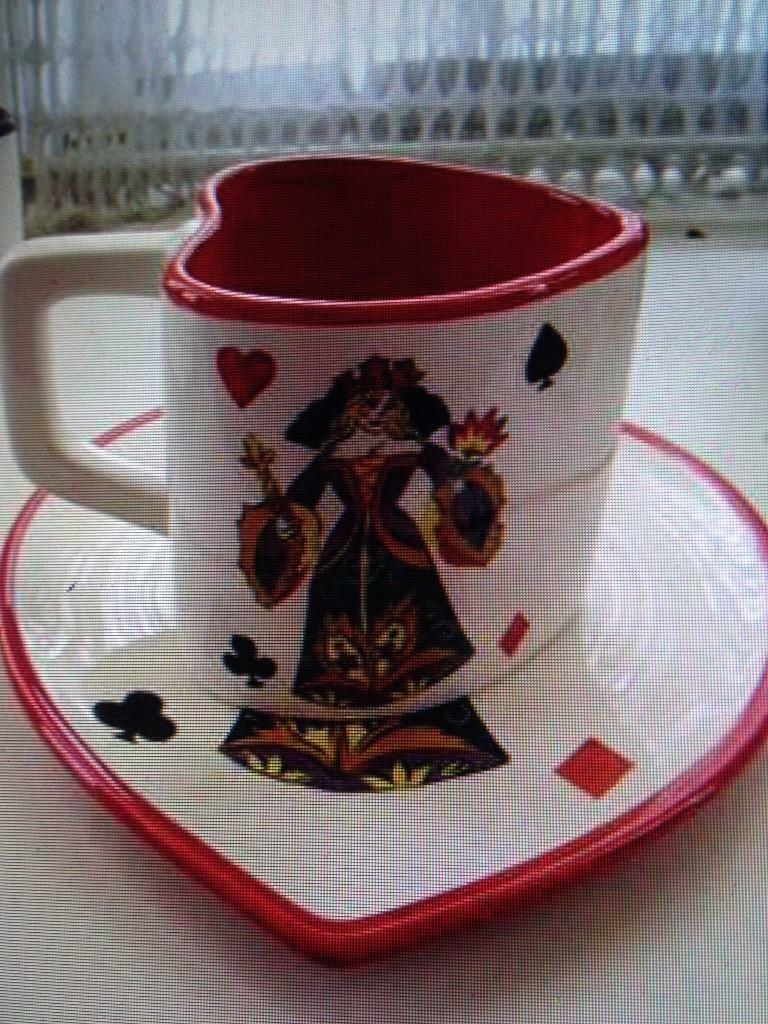 Beautiful, Rare, Large 8-pc Card Players Cups and Saucers