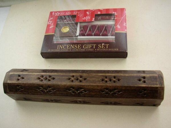 Vintage, Incense Wood Case with Incense Sticks