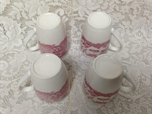 Vintage, Rare, Johnson Bros., England, Red-Blue Willow 6pc Tea Set for 4