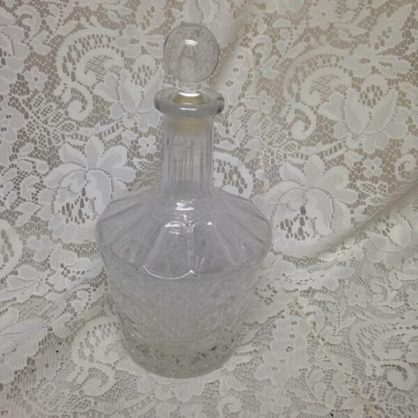 Vintage, Old American Pressed Glass Liquor or Wine Jug 10in H x 5in D