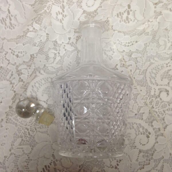 Vintage, Old American Pressed Glass Liquor or Wine Jug 10in H x 5in D