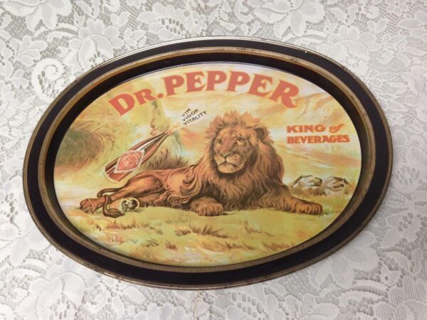 Vintage, Rare, Dr. Pepper Advertising Tin Serving Tray 14.5in x 12in x 6.5in D