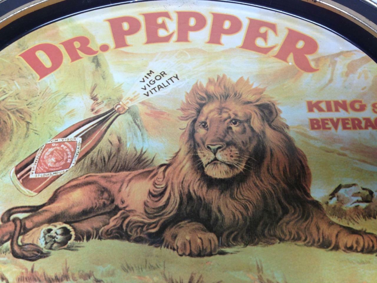 Vintage, Rare, Dr. Pepper Advertising Tin Serving Tray 14.5in x 12in x 6.5in D