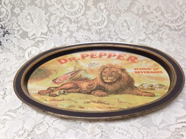 Vintage, Rare, Dr. Pepper Advertising Tin Serving Tray 14.5in x 12in x 6.5in D