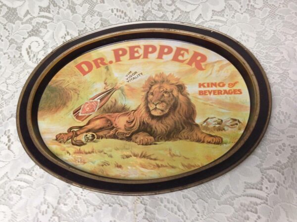 Vintage, Rare, Dr. Pepper Advertising Tin Serving Tray 14.5in x 12in x 6.5in D