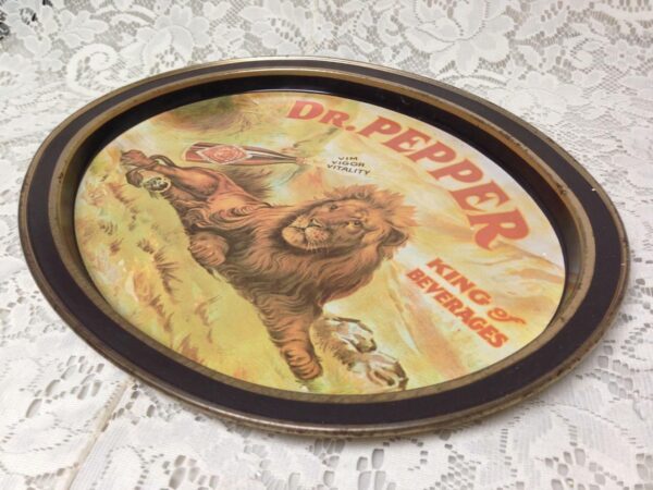 Vintage, Rare, Dr. Pepper Advertising Tin Serving Tray 14.5in x 12in x 6.5in D