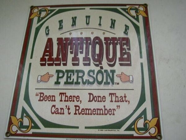 Antique Person Sign, Quality Porcelain on Steel