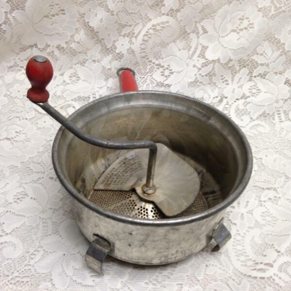 Vintage, Foley Food Mill, Aluminum Fruit or Food Masher 13in x 7.5in x 4.5in