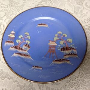 Vintage, Japan, Moriage, Variant Gaudy Blue Willow 7.5in Snack Plate