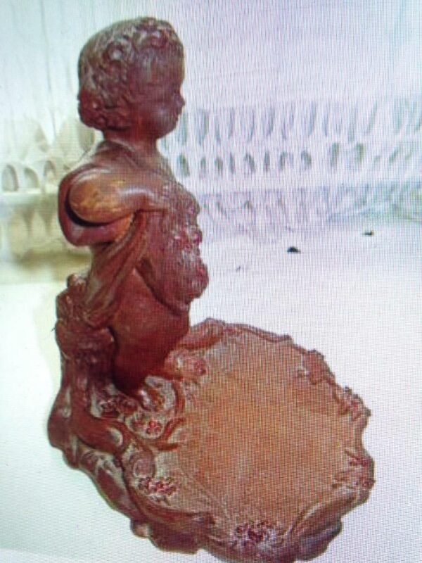 Vintage, 1940s Wood Composition Girl with Roses Figurine (kfte) This is a ado