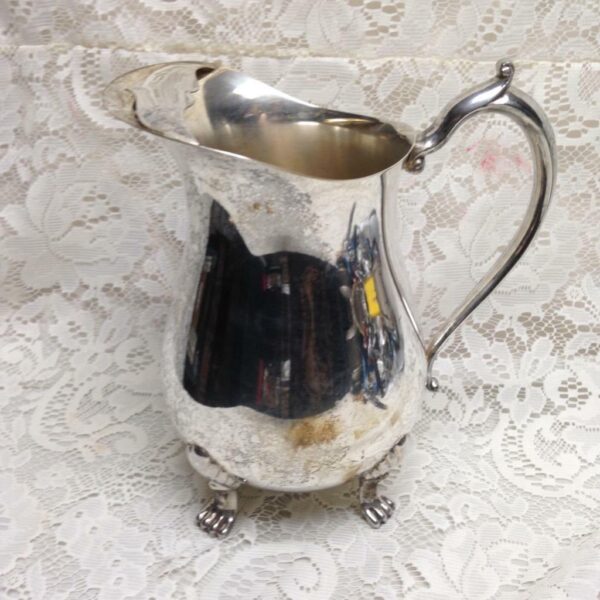 Vintage Leonard Silver Plated Footed Pitcher with Ice Guard 9n x 8in