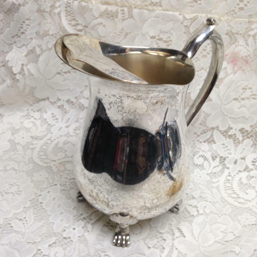 Vintage Leonard Silver Plated Footed Pitcher with Ice Guard 9n x 8in