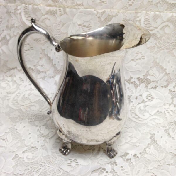 Vintage Leonard Silver Plated Footed Pitcher with Ice Guard 9n x 8in