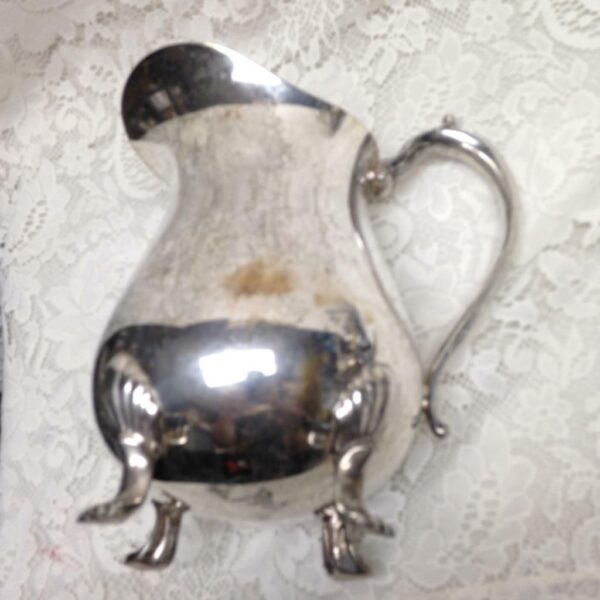 Vintage Leonard Silver Plated Footed Pitcher with Ice Guard 9n x 8in