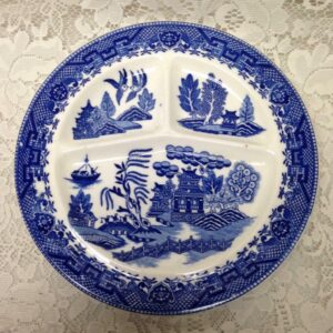 Vintage, Rare Moriyama Occupied Japan, Blue Willow Grill Plate 10in D