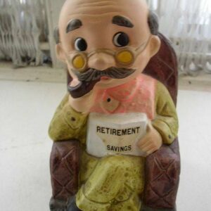 Vintage, ™ Choice Imports 6.5in Figural Old Man Retirement Savings Bank