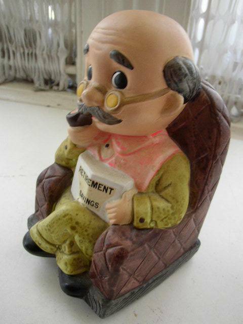 Vintage, ™ Choice Imports 6.5in Figural Old Man Retirement Savings Bank