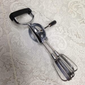 Vintage, EKCO USA., Black Hand Held -Aluminum Egg Beater-Mixer 12in x 4in