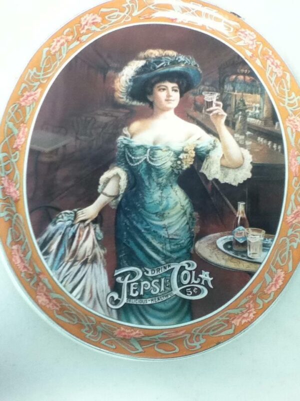 Vintage, Pepsi Cola Advertisements, Large, 13in x 10in Oval Serving Tray