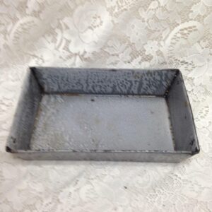 Vintage, Graniteware Gray Baking Pan 10.5in x 6.5in x 2.5in