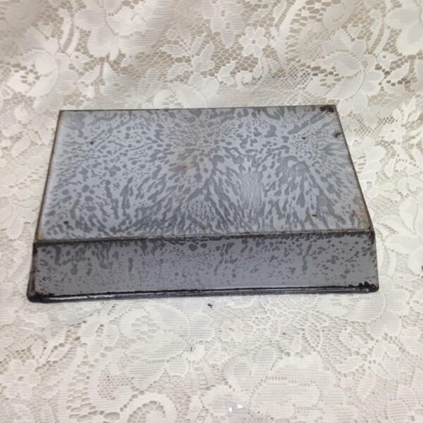 Vintage, Graniteware Gray Baking Pan 10.5in x 6.5in x 2.5in