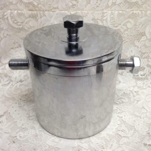 Vintage, Elco, Ind. USA Chrome Screw On Ice Bucket with Lid and Tong 10in x 8in