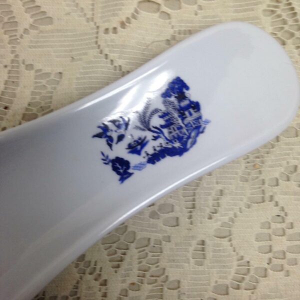 Blue Willow Melamine Plastic Spoon Rest 9.5in L x 3.5in W