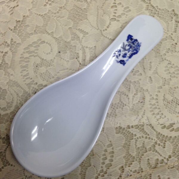 Blue Willow Melamine Plastic Spoon Rest 9.5in L x 3.5in W