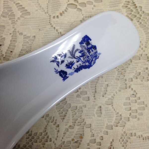 Blue Willow Melamine Plastic Spoon Rest 9.5in L x 3.5in W