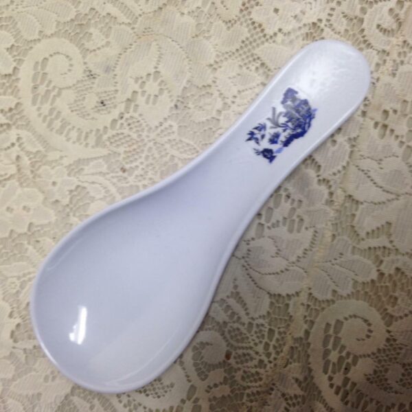 Blue Willow Melamine Plastic Spoon Rest 9.5in L x 3.5in W