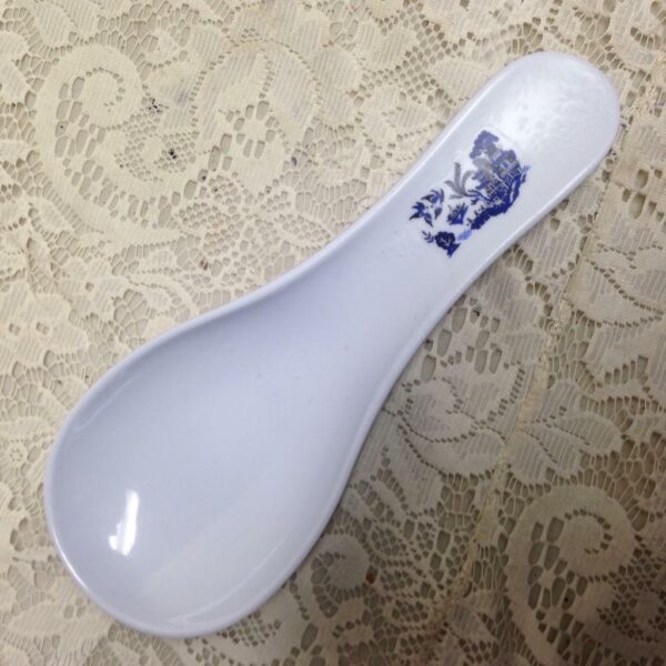 Blue Willow Melamine Plastic Spoon Rest 9.5in L x 3.5in W