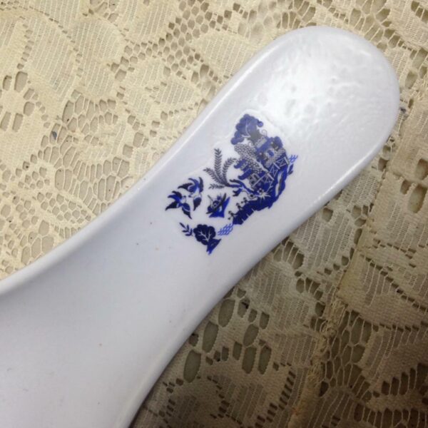 Blue Willow Melamine Plastic Spoon Rest 9.5in L x 3.5in W