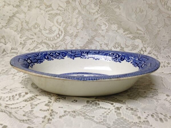 Vintage, Blue Willow John Steventon England, Oval Bowl 8.5in x 7in x 2in