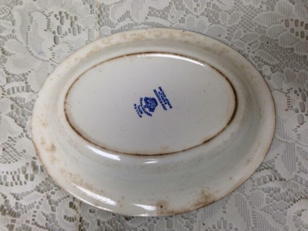 Vintage, Blue Willow John Steventon England, Oval Bowl 8.5in x 7in x 2in