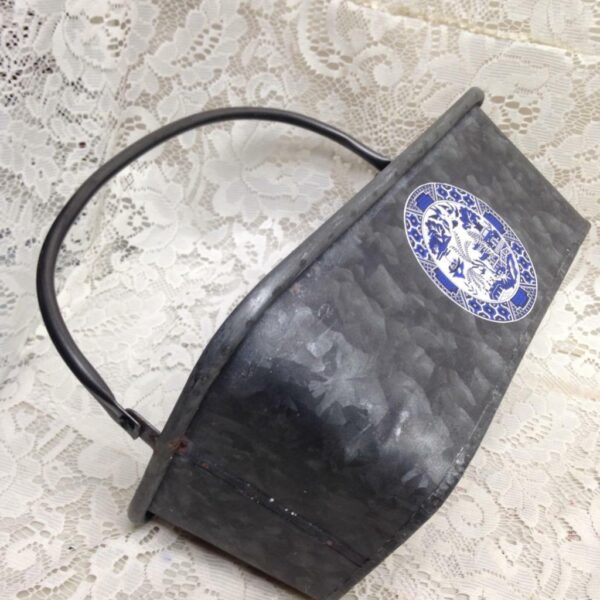 Blue Willow, Heavy, Large Galvanized Caddy 11in x 7.5in x 4in