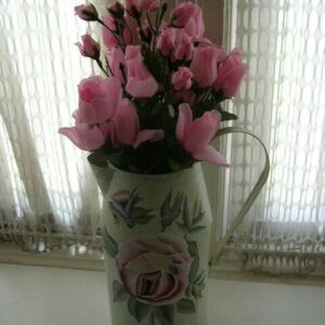 Classic - Country Style, Tin Pitcher Vase with Flowers