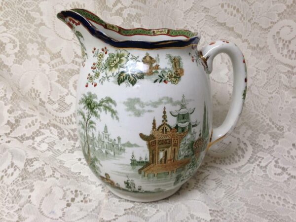 Vintage, Rare, Royal Doulton, England, Madras Variant Gaudy Willow Pitcher