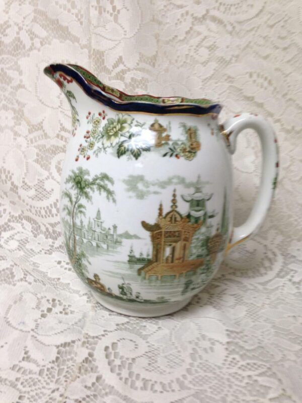 Vintage, Rare, Royal Doulton, England, Madras Variant Gaudy Willow Pitcher