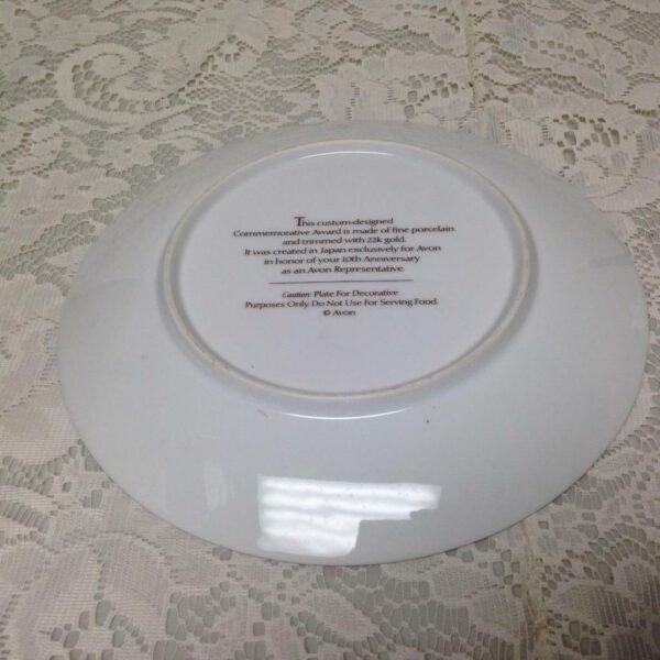 Vintage, Avon Perfume Co., 10th Anniversary Commemorative Plate 8.5in D