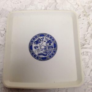 Vintage, Blue Willow, Square,Plastic Plastic Vanity Tray 8in Sq