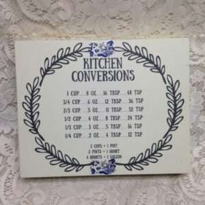 Blue Willow, "Kitchen Conversion" Wall Hanging Sign 10in x 8in x 2in