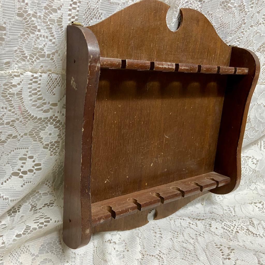 Vintage, Wooden 12-pc Spoon Rack 11in x 11in