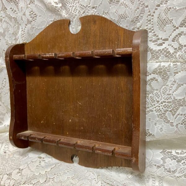 Vintage, Wooden 12-pc Spoon Rack 11in x 11in