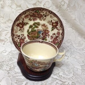 Vintage, Royal Staffordshire, England,Variant Gaudy Blue Willow Cup and Saucer